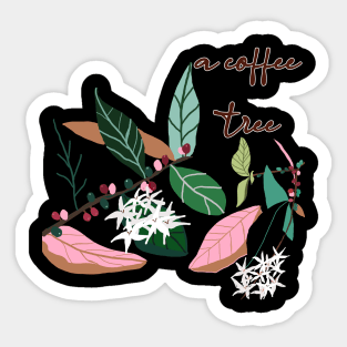 a coffee  tree, hand drawing Sticker